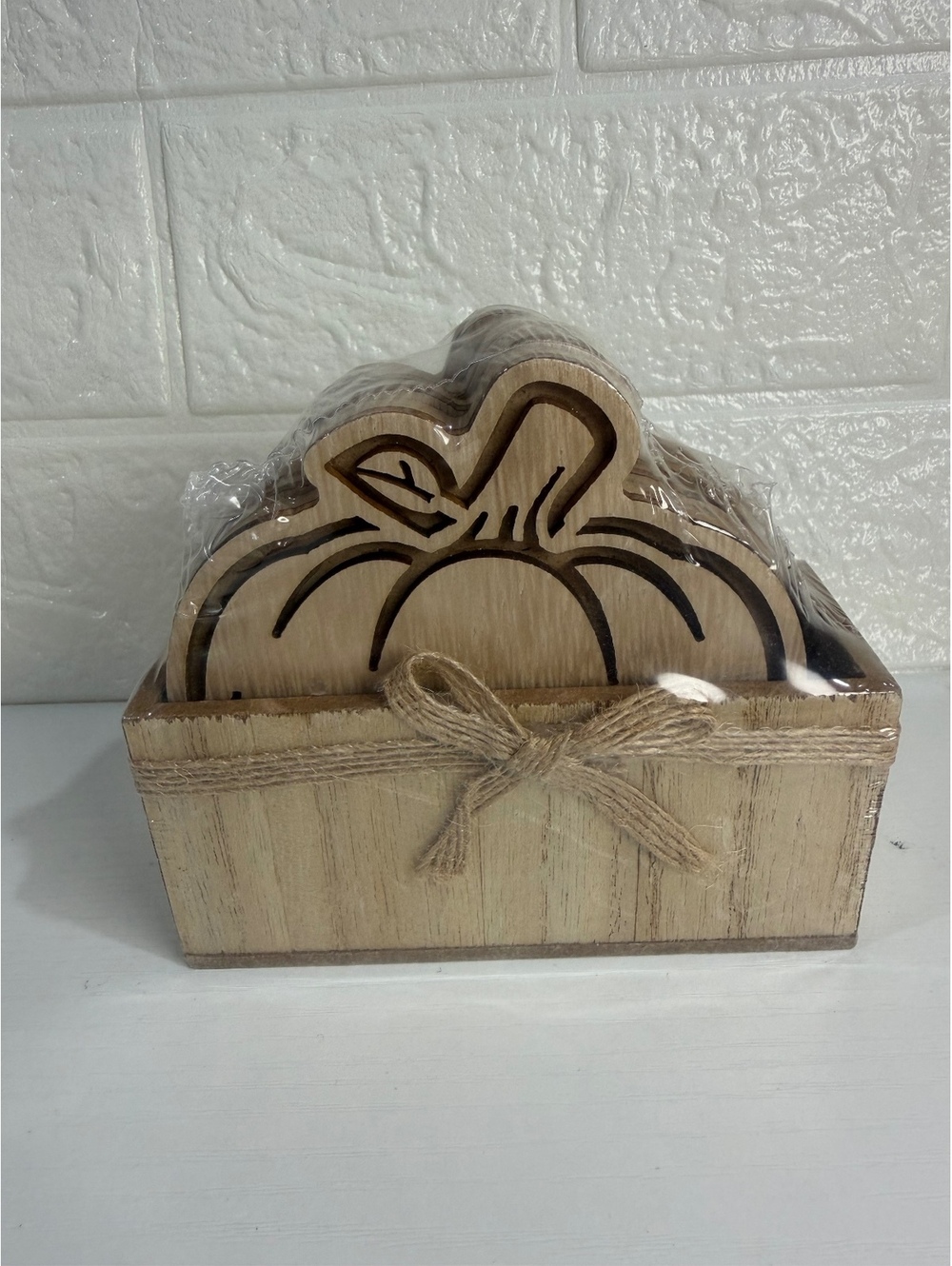 Cute Pumpkin fall wood coaster